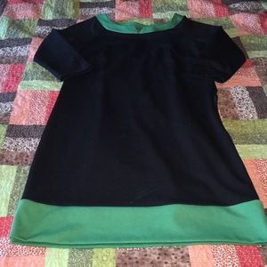 Ann taylor black and green dress
